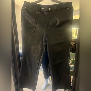 Black Faux Leather Pants ~ Size S (6)